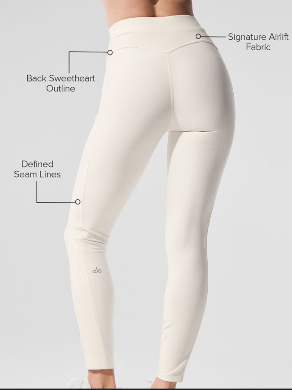 BRAND NEW ALO Yoga Cream Ribbed Leggings